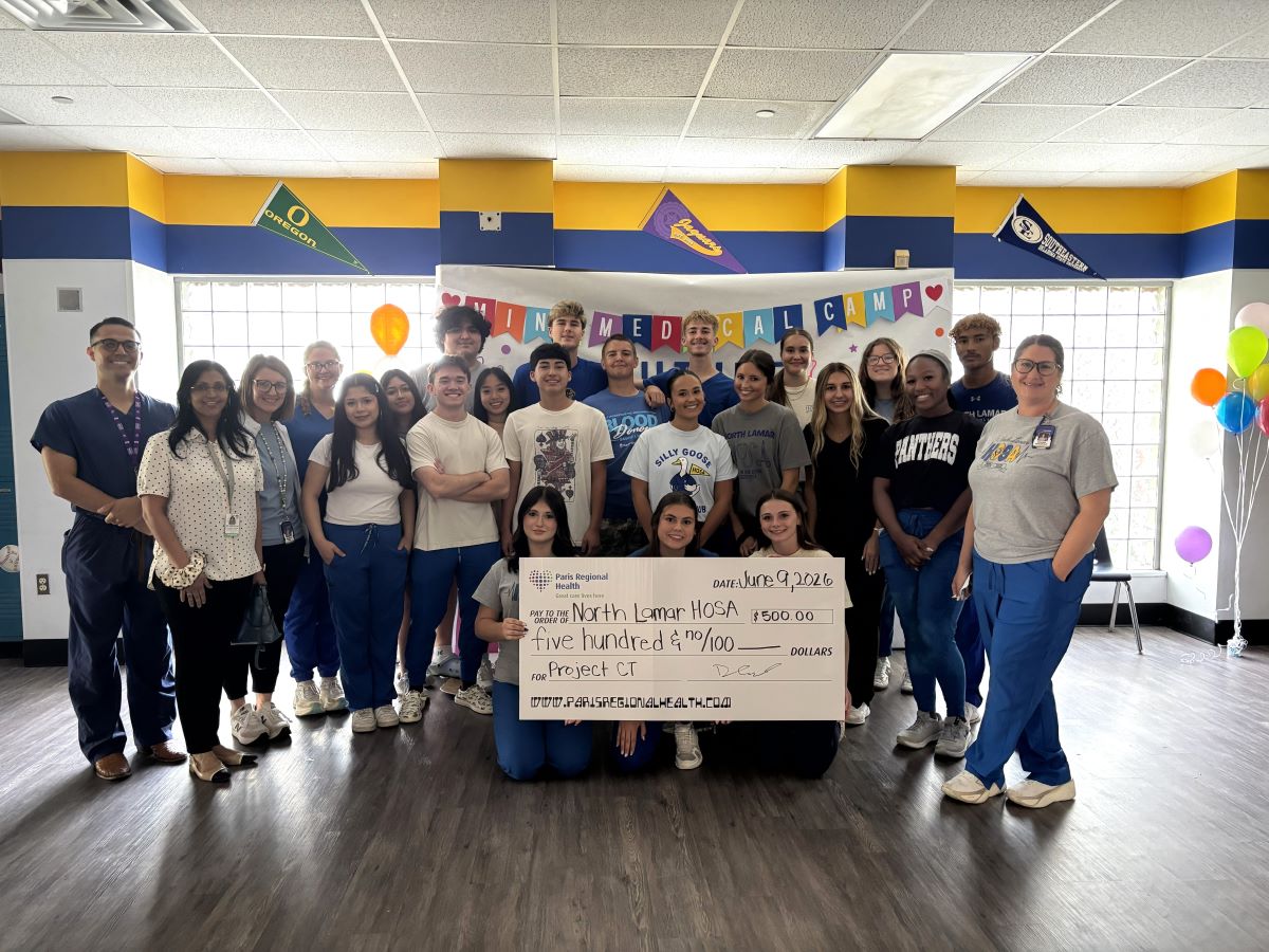 Paris Regional Health Internal Medicine Residency Program Recognizes North Lamar HOSA with $500 Award